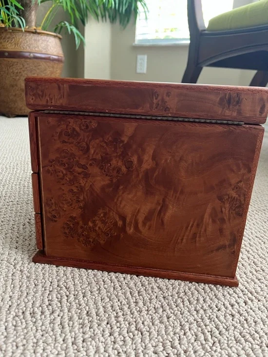 Vintage Italian Osvaldo Agresti for Frontgate Briarwood Burl Watch/Jewelry Box - Picture 6 of 10